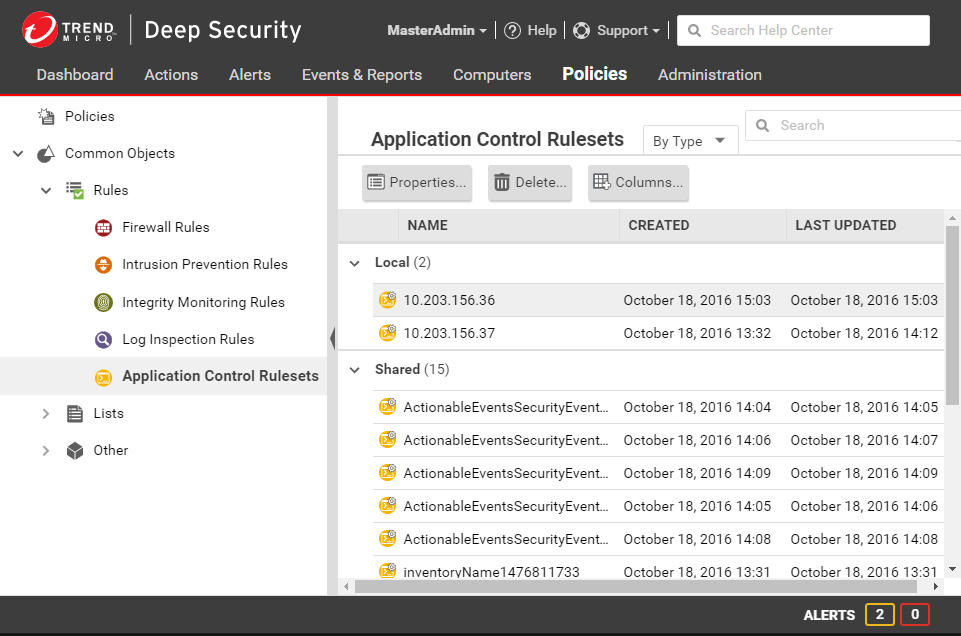 application control rulesets