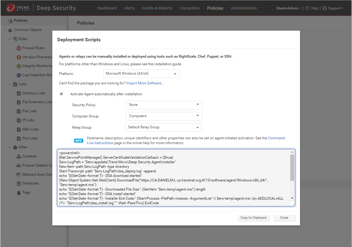 Example deployment script for a VM