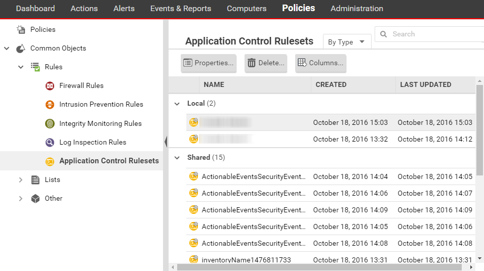 application control rulesets