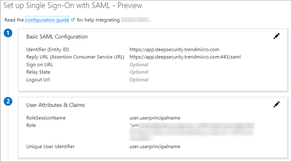 Scrrenshot of the "Set up Single Sign-On with SAML" page in Azure Active Directory