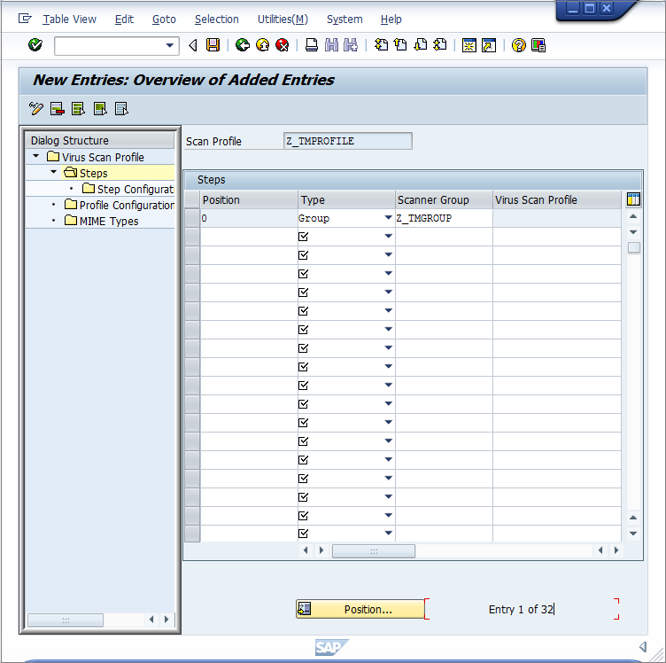 VSCAN profile steps