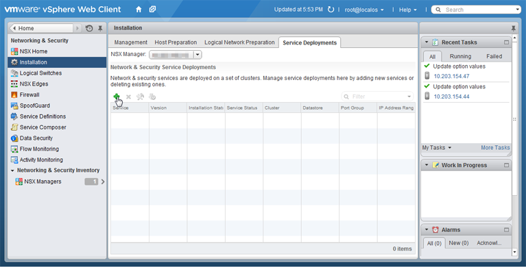 VMwareの [Service Deployments]