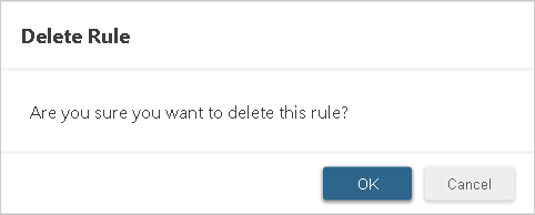 Delete Rule confirmation window