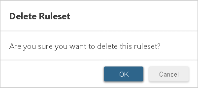 Delete Ruleset confirmation window