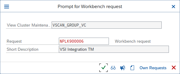 SAP VSCANGROUPの保存