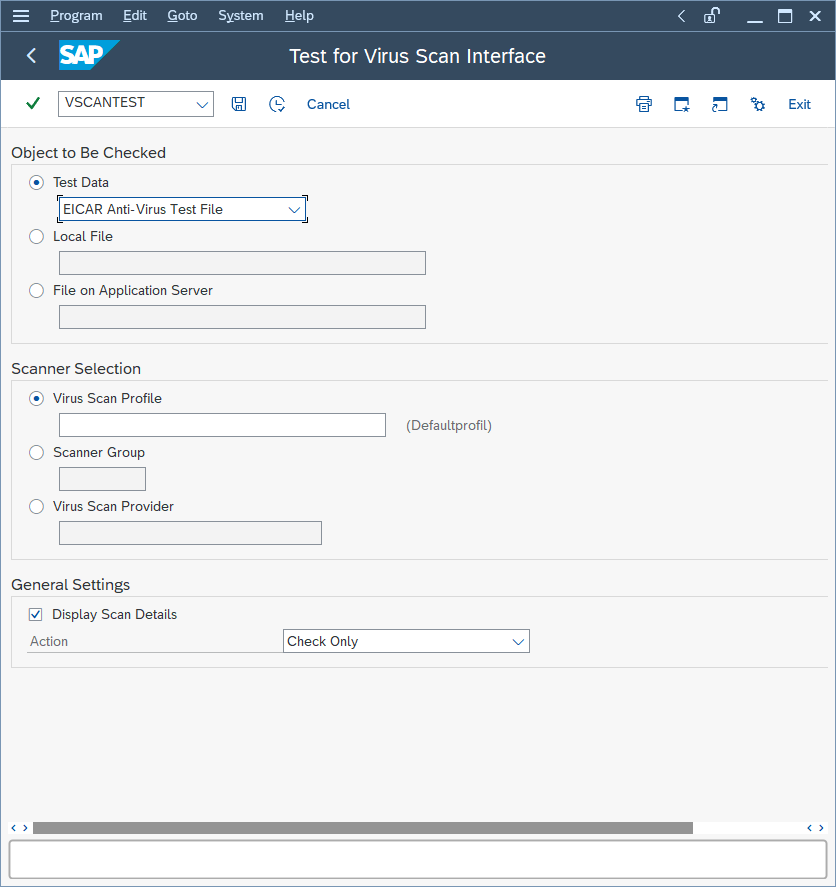 SAPのVSCANテスト