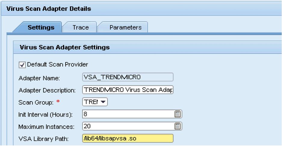 SAP VSCANADAPTERの編集